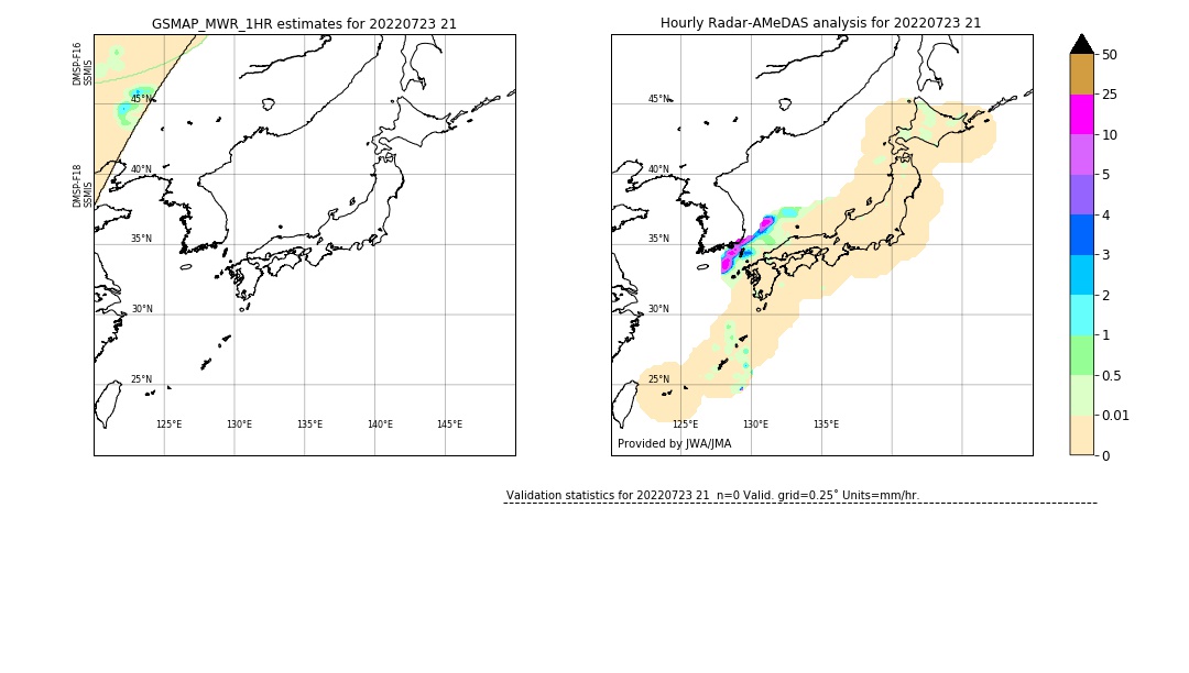 GSMaP MWR validation image. 2022/07/23 21