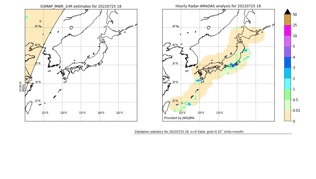 GSMaP MWR validation image. 2022/07/25 18