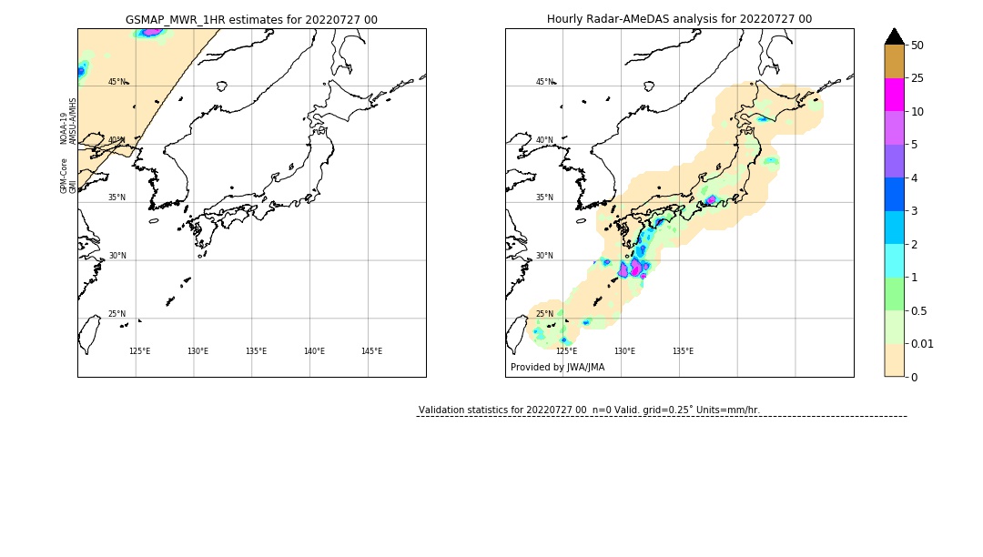 GSMaP MWR validation image. 2022/07/27 00