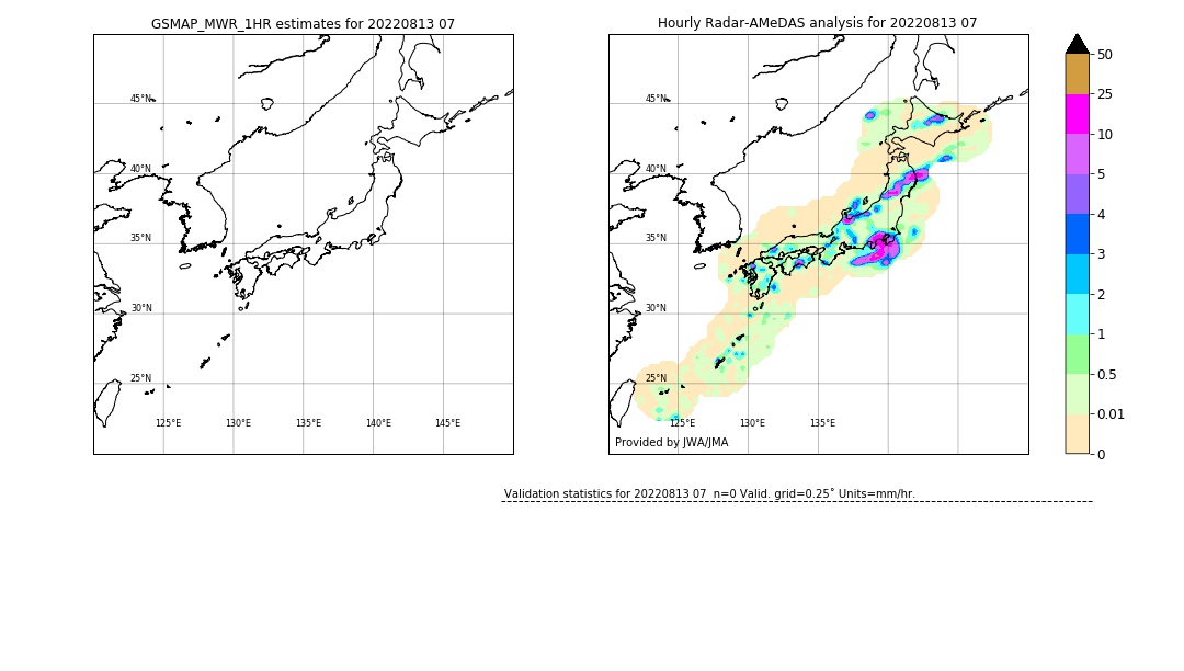 GSMaP MWR validation image. 2022/08/13 07