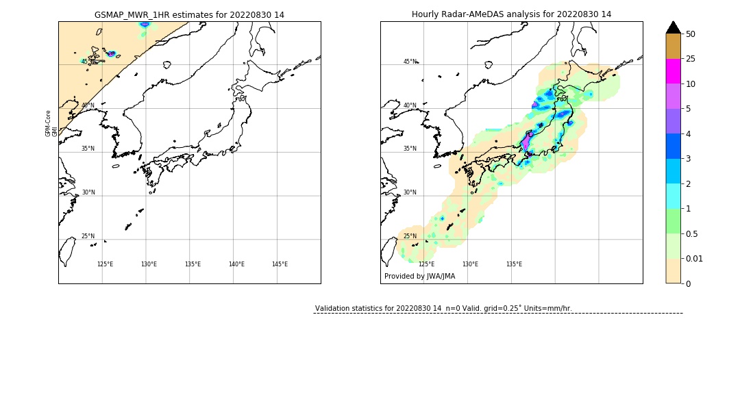 GSMaP MWR validation image. 2022/08/30 14