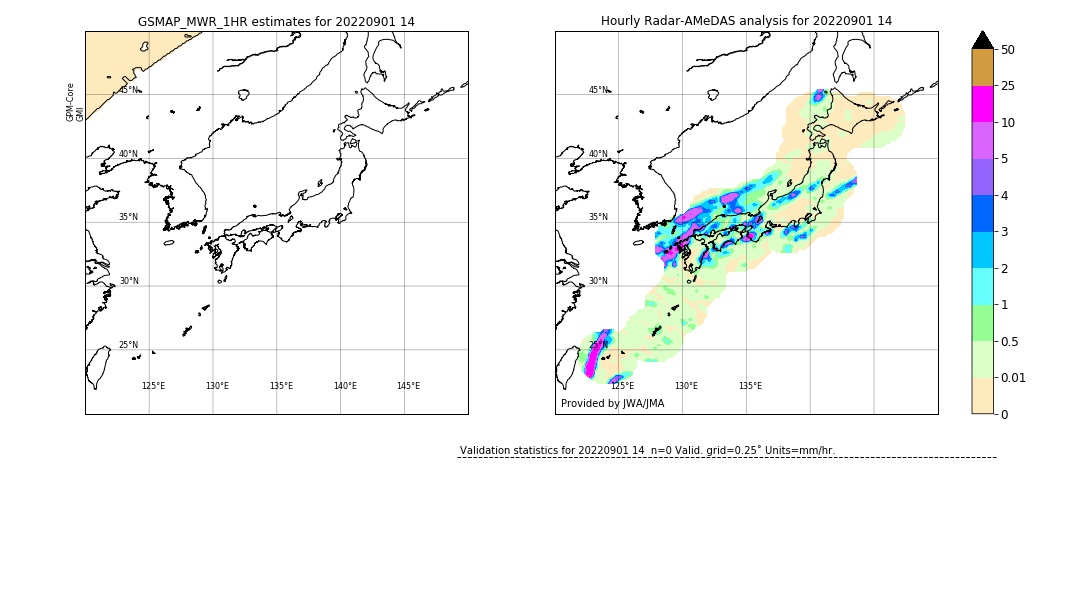 GSMaP MWR validation image. 2022/09/01 14