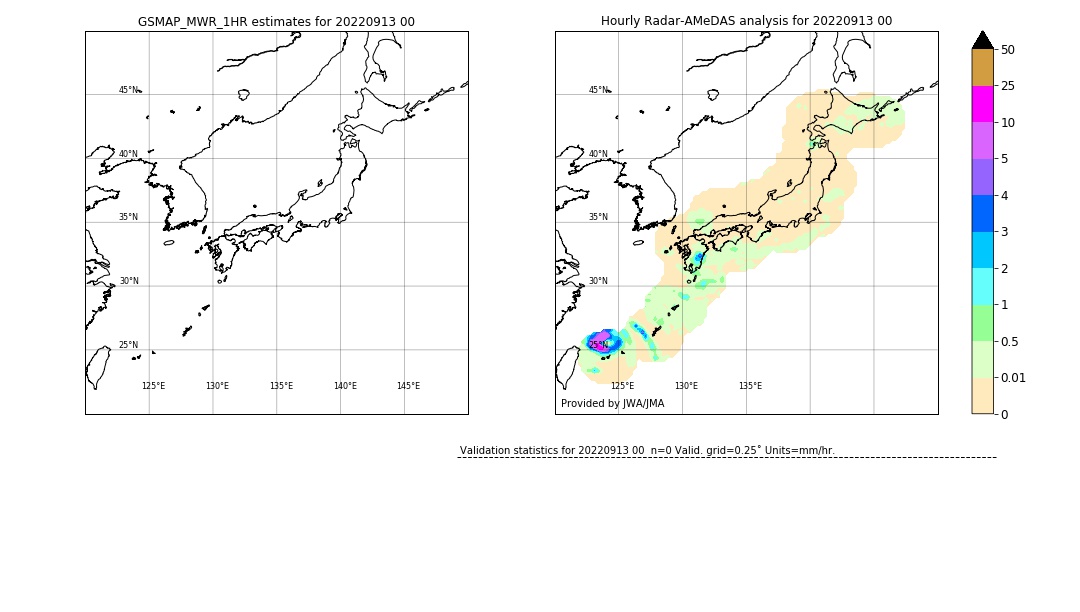 GSMaP MWR validation image. 2022/09/13 00