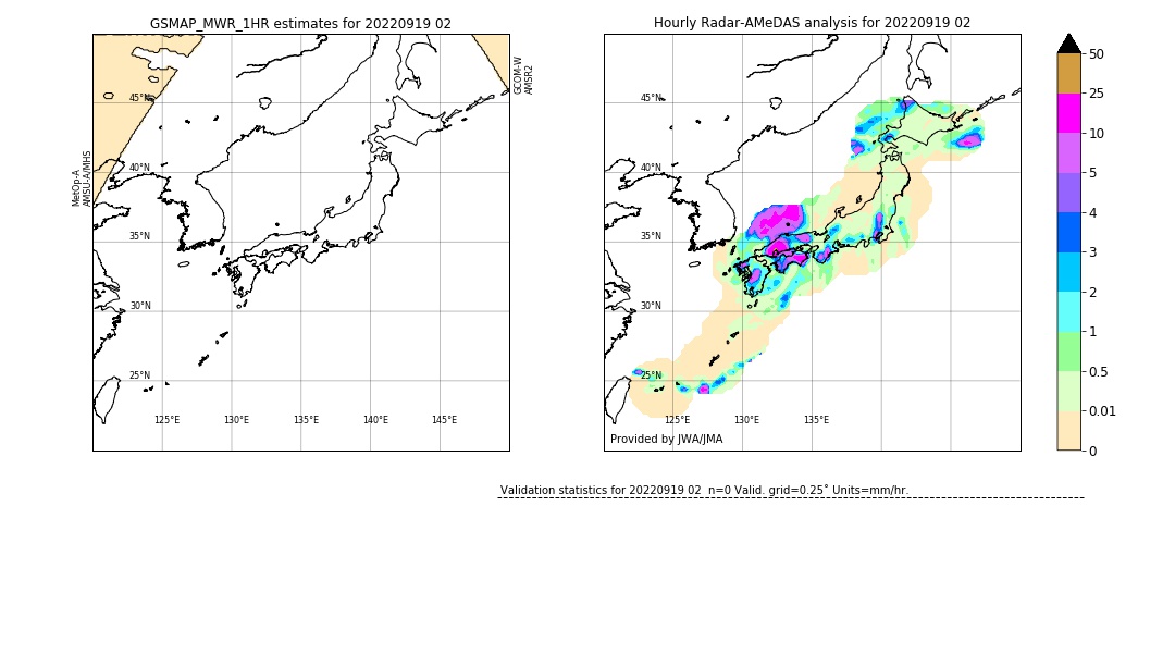 GSMaP MWR validation image. 2022/09/19 02