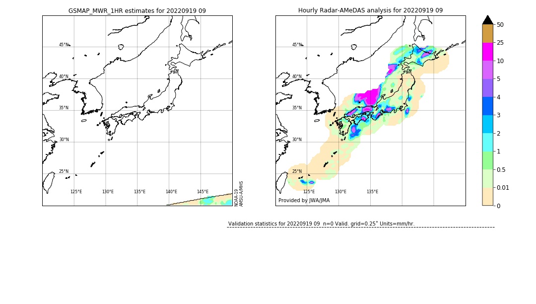 GSMaP MWR validation image. 2022/09/19 09