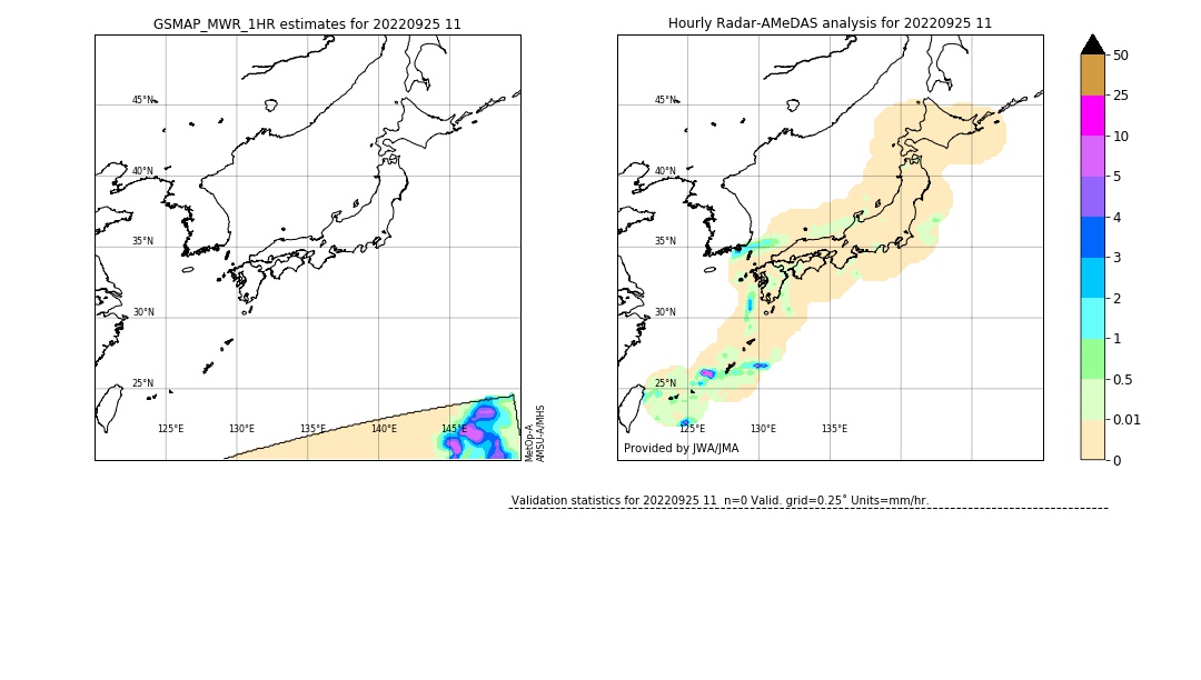 GSMaP MWR validation image. 2022/09/25 11