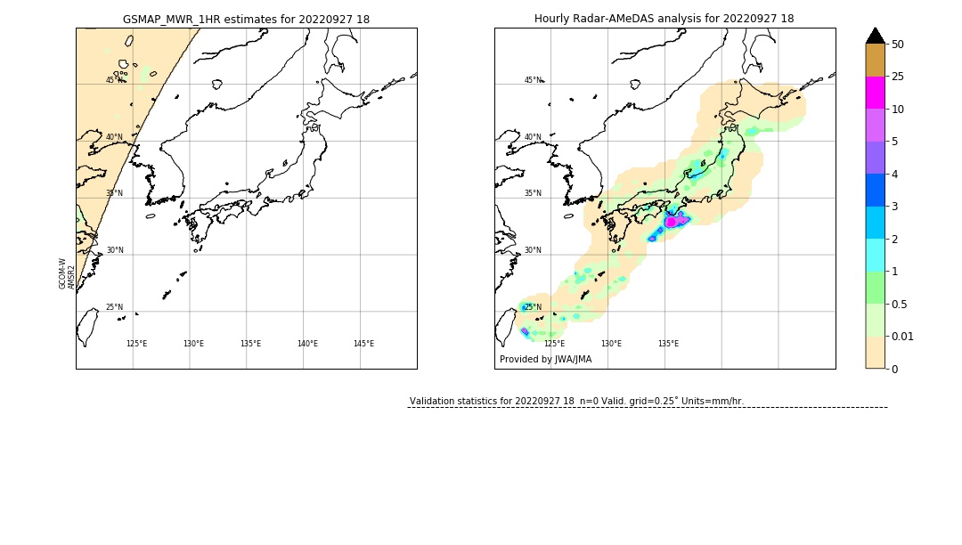 GSMaP MWR validation image. 2022/09/27 18