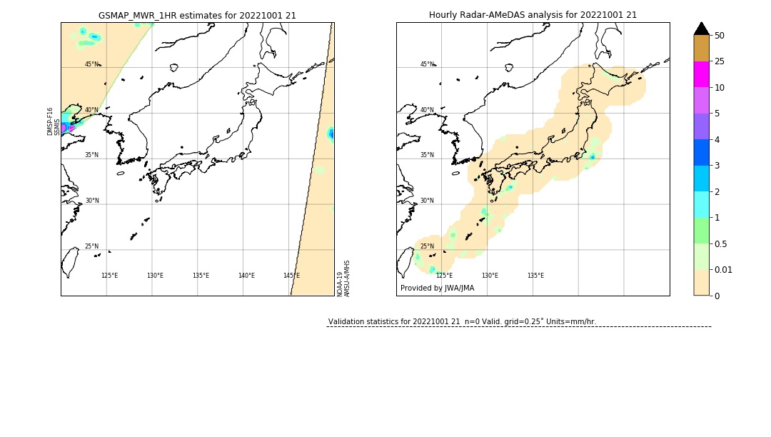 GSMaP MWR validation image. 2022/10/01 21