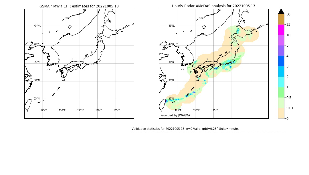 GSMaP MWR validation image. 2022/10/05 13