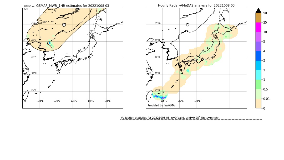 GSMaP MWR validation image. 2022/10/08 03