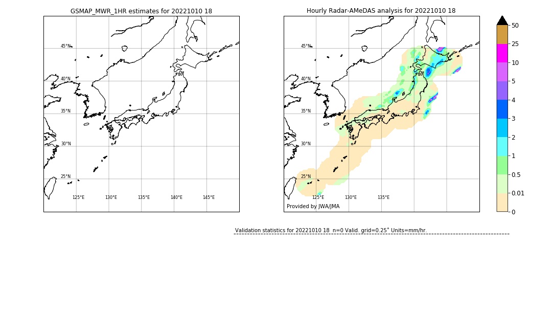 GSMaP MWR validation image. 2022/10/10 18