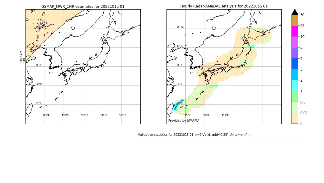 GSMaP MWR validation image. 2022/10/15 01