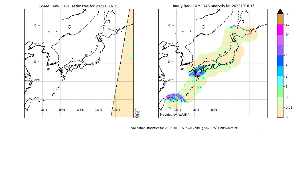 GSMaP MWR validation image. 2022/10/16 15