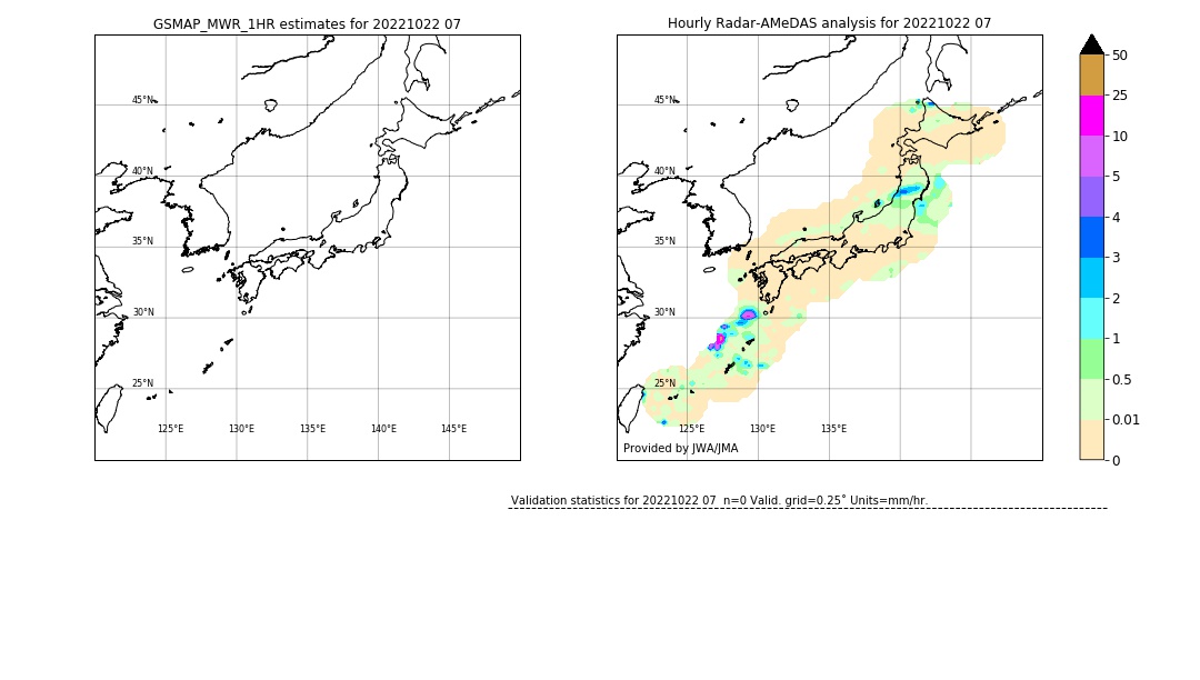 GSMaP MWR validation image. 2022/10/22 07