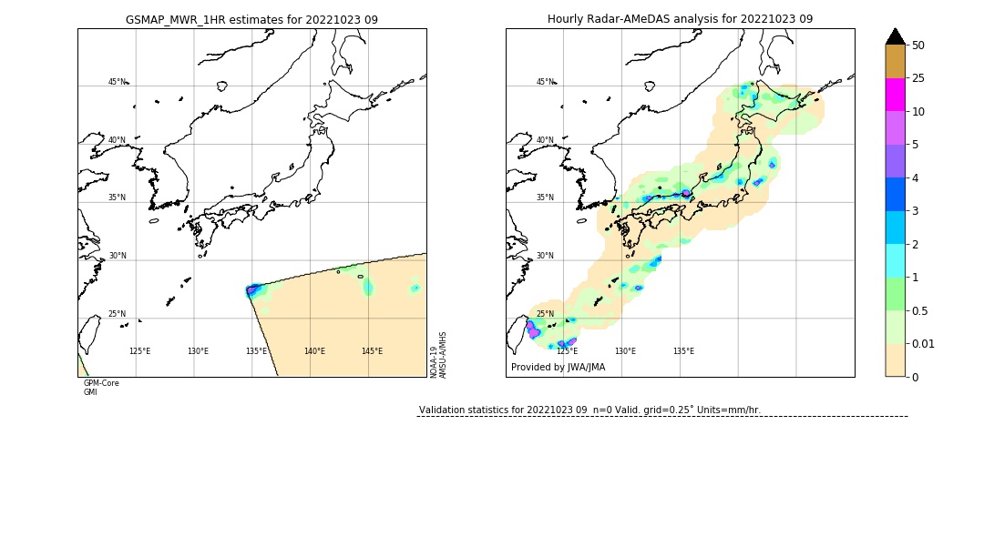 GSMaP MWR validation image. 2022/10/23 09