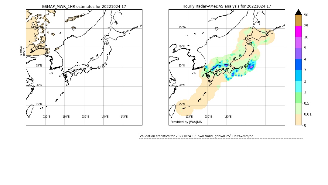 GSMaP MWR validation image. 2022/10/24 17