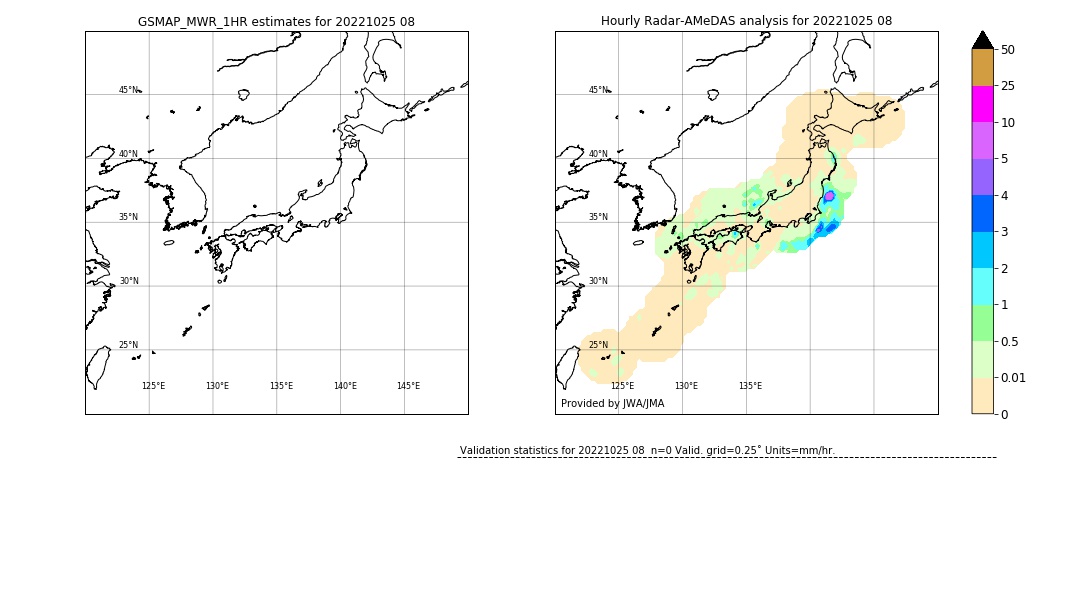 GSMaP MWR validation image. 2022/10/25 08