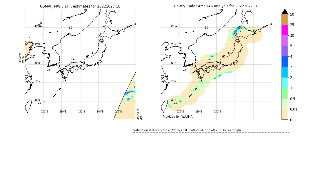 GSMaP MWR validation image. 2022/10/27 18