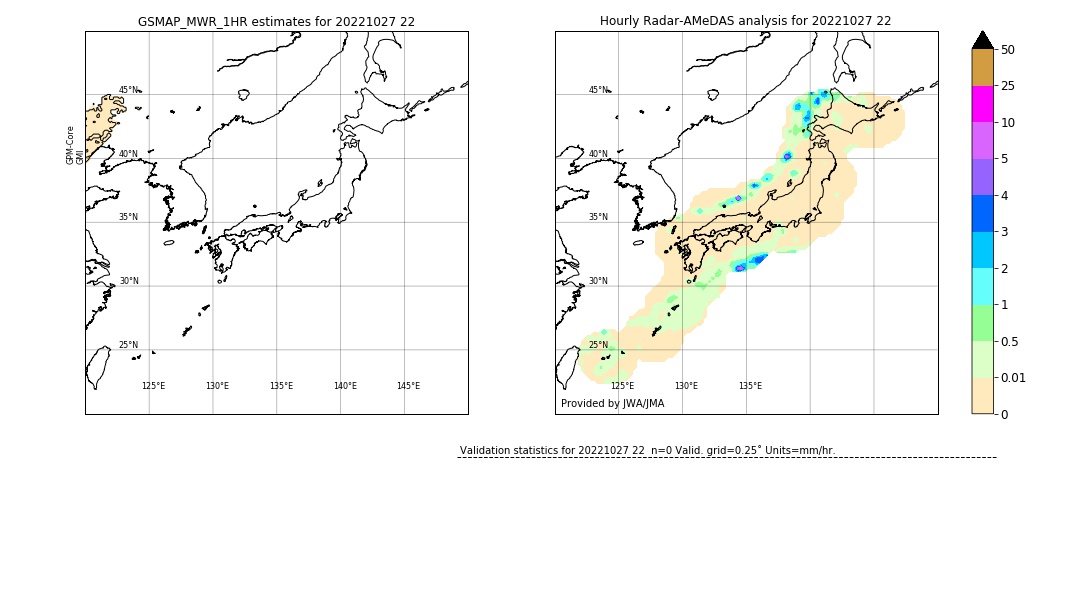 GSMaP MWR validation image. 2022/10/27 22