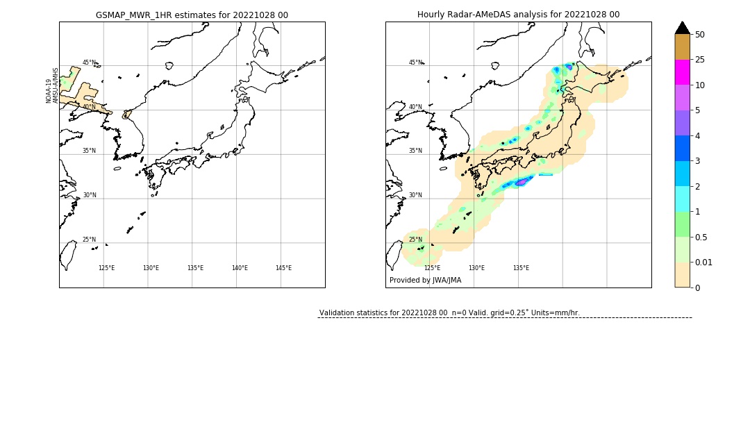 GSMaP MWR validation image. 2022/10/28 00