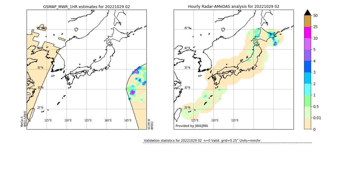 GSMaP MWR validation image. 2022/10/29 02