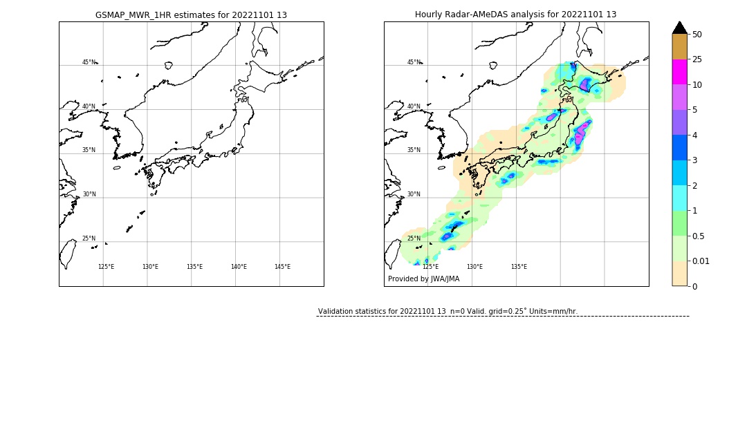 GSMaP MWR validation image. 2022/11/01 13