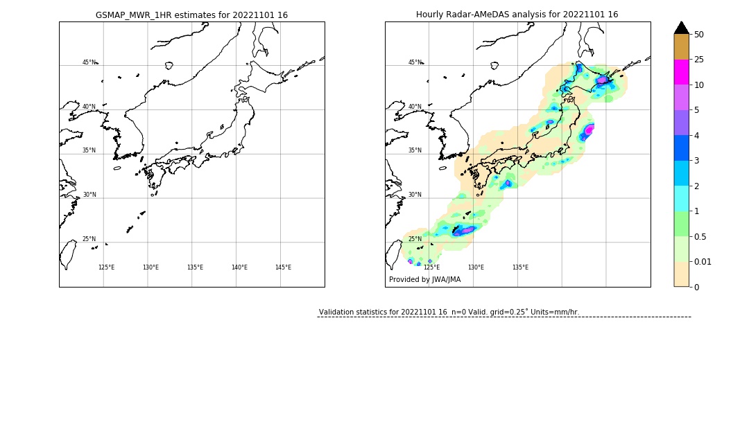 GSMaP MWR validation image. 2022/11/01 16