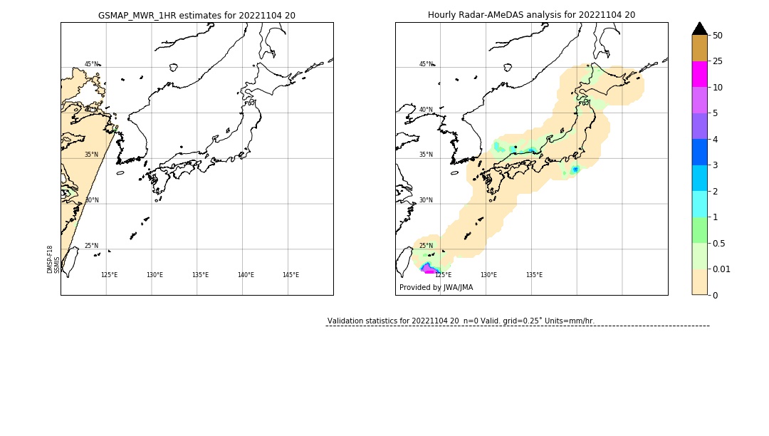 GSMaP MWR validation image. 2022/11/04 20