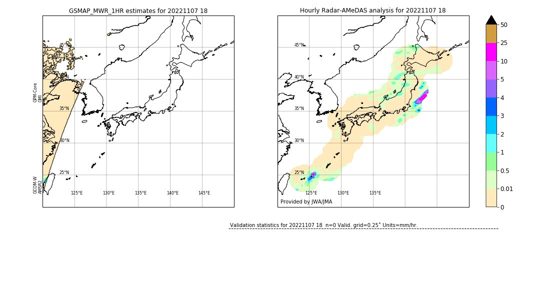 GSMaP MWR validation image. 2022/11/07 18