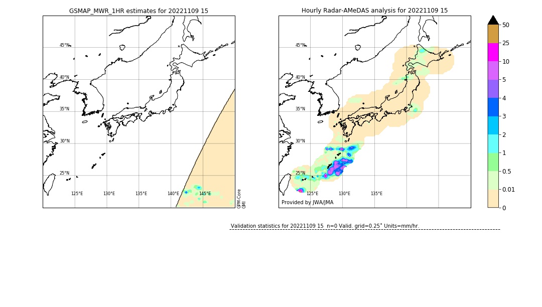 GSMaP MWR validation image. 2022/11/09 15