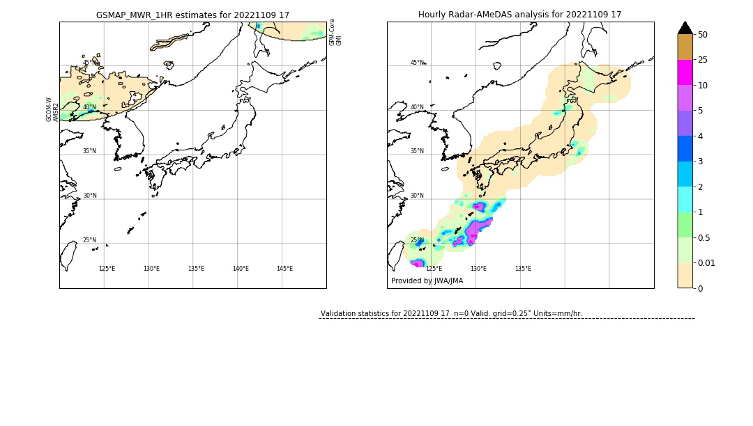 GSMaP MWR validation image. 2022/11/09 17