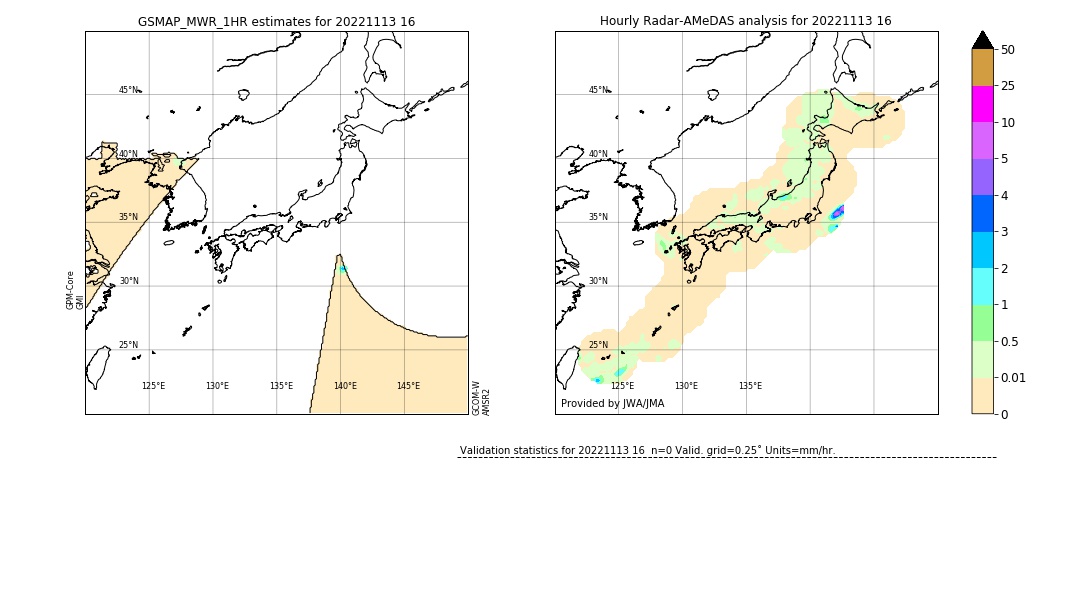 GSMaP MWR validation image. 2022/11/13 16