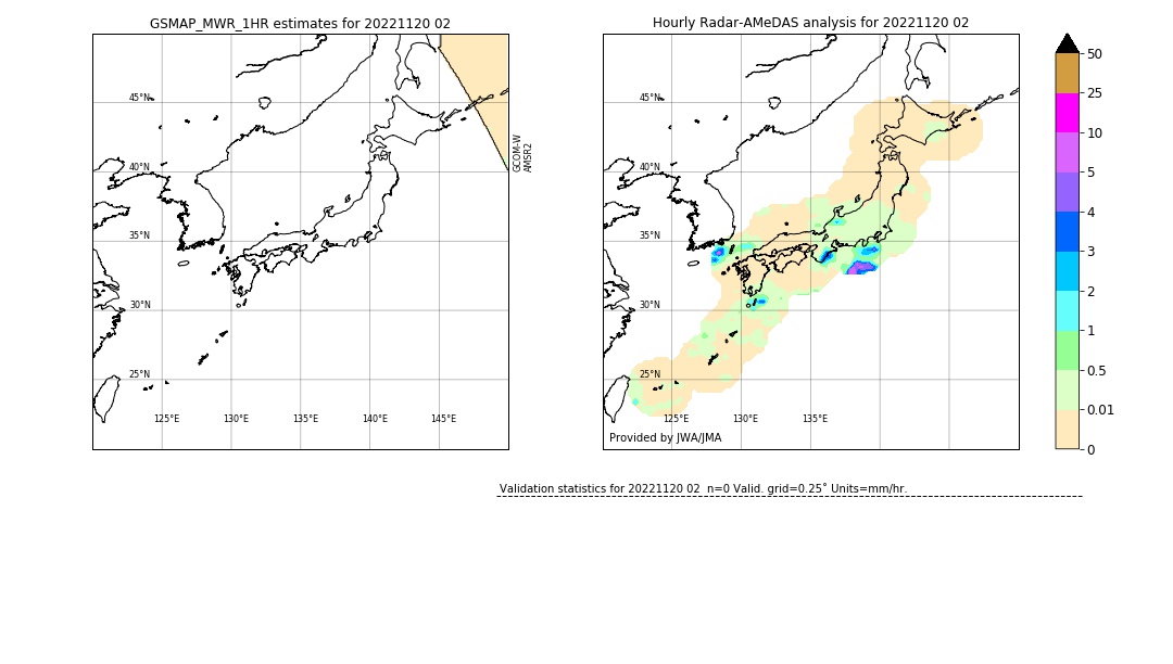 GSMaP MWR validation image. 2022/11/20 02