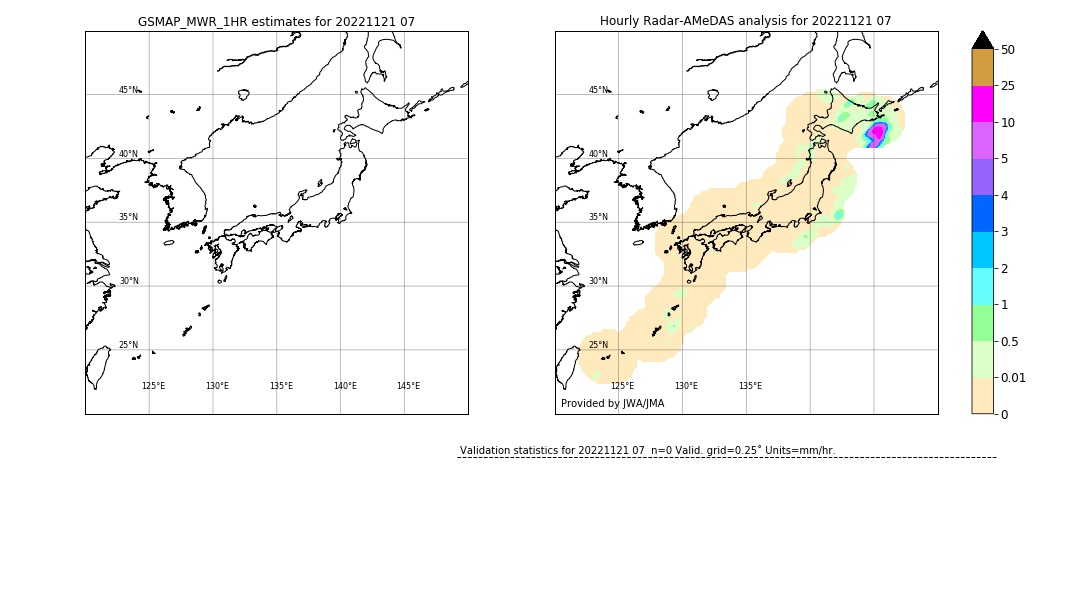 GSMaP MWR validation image. 2022/11/21 07