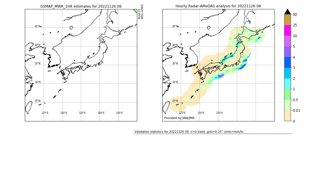 GSMaP MWR validation image. 2022/11/26 08