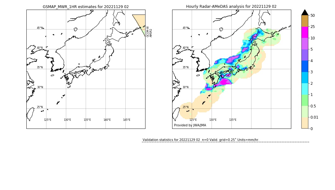 GSMaP MWR validation image. 2022/11/29 02