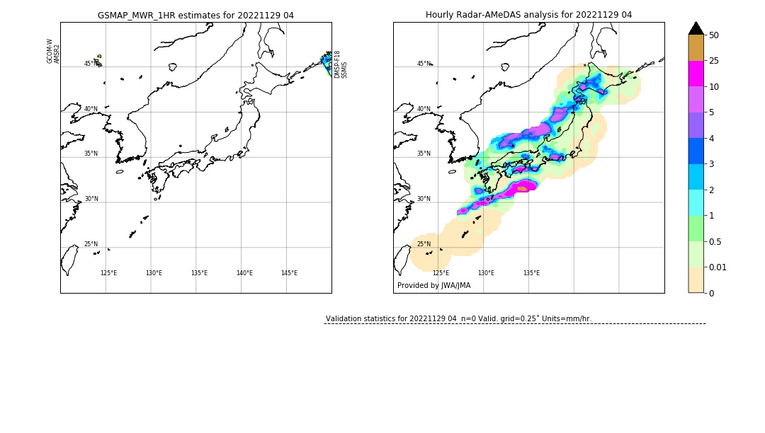 GSMaP MWR validation image. 2022/11/29 04