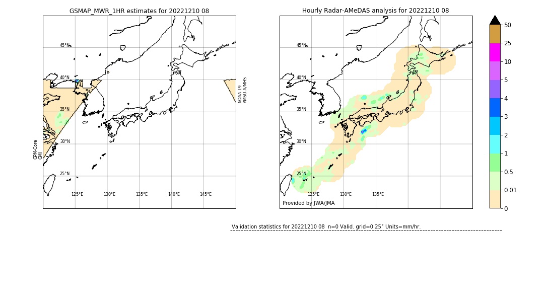 GSMaP MWR validation image. 2022/12/10 08