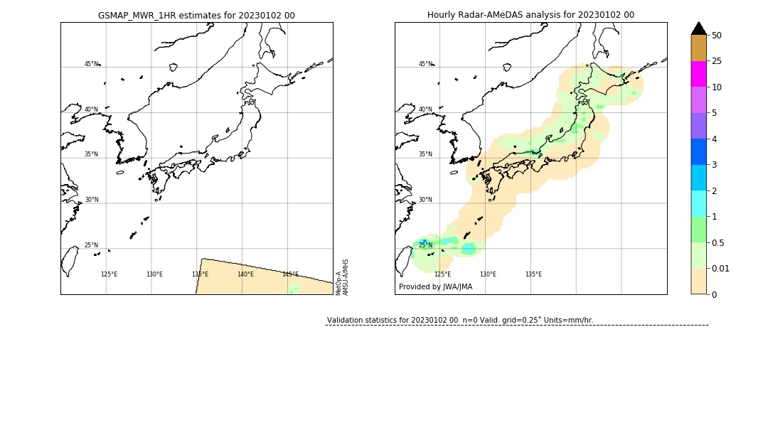 GSMaP MWR validation image. 2023/01/02 00