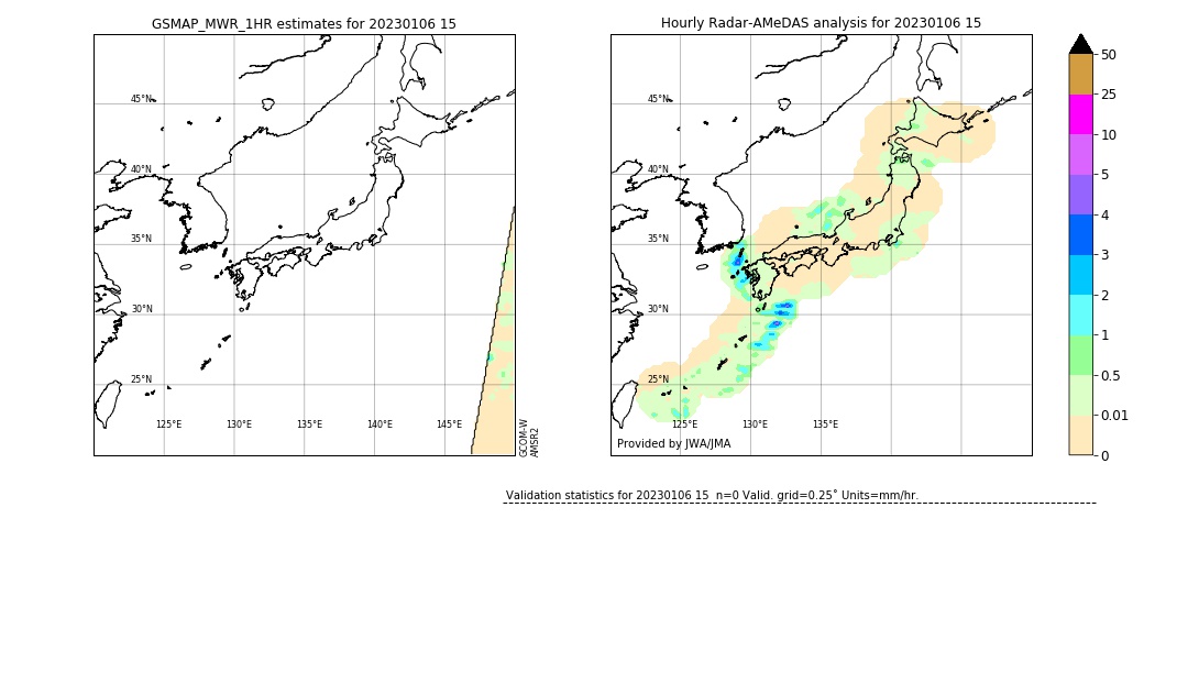 GSMaP MWR validation image. 2023/01/06 15