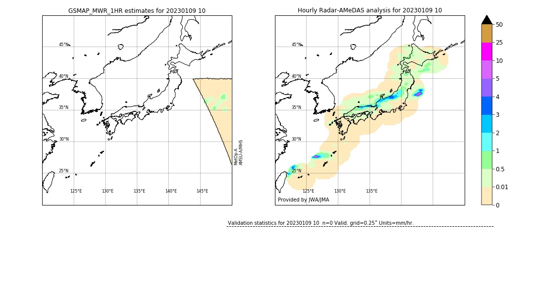 GSMaP MWR validation image. 2023/01/09 10