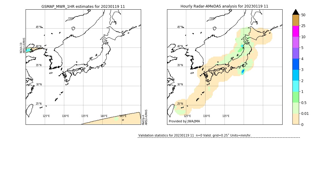 GSMaP MWR validation image. 2023/01/19 11