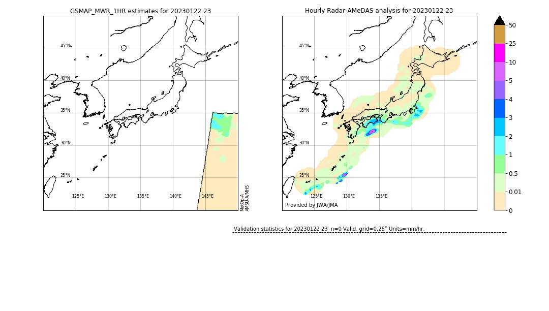 GSMaP MWR validation image. 2023/01/22 23