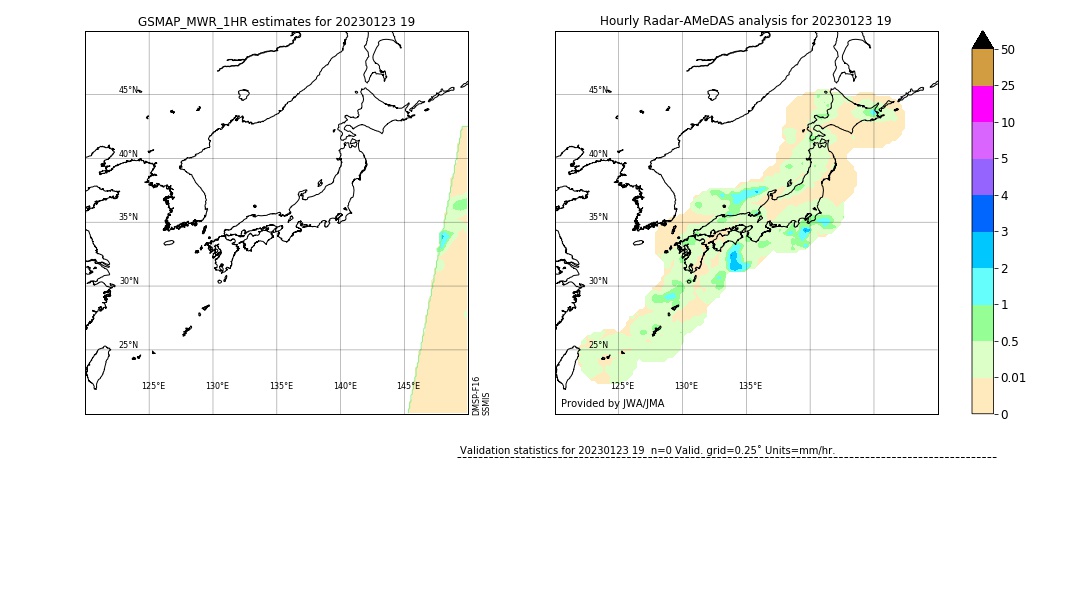 GSMaP MWR validation image. 2023/01/23 19