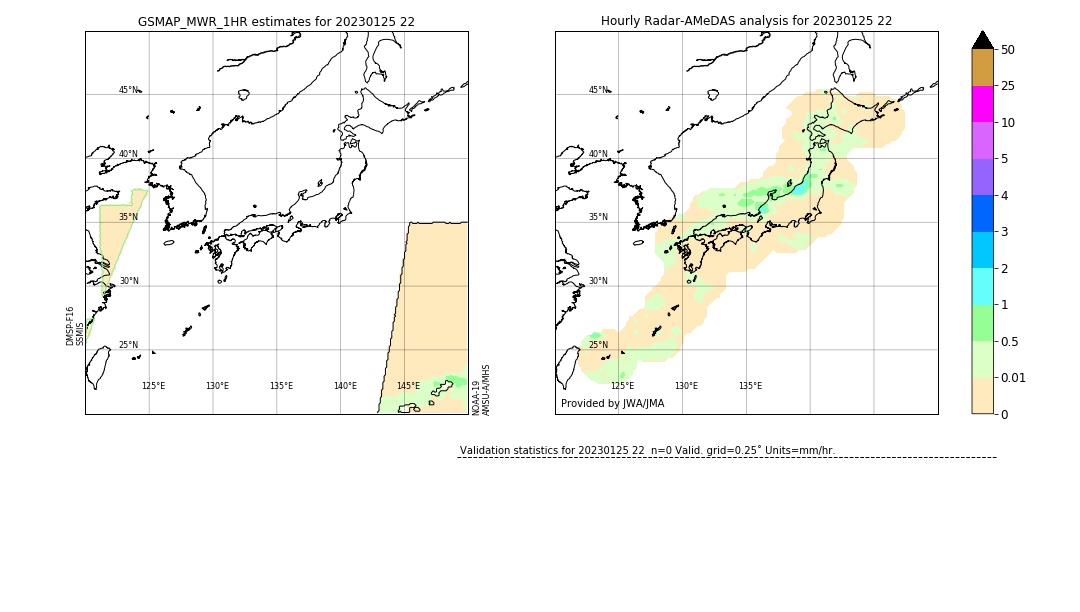 GSMaP MWR validation image. 2023/01/25 22