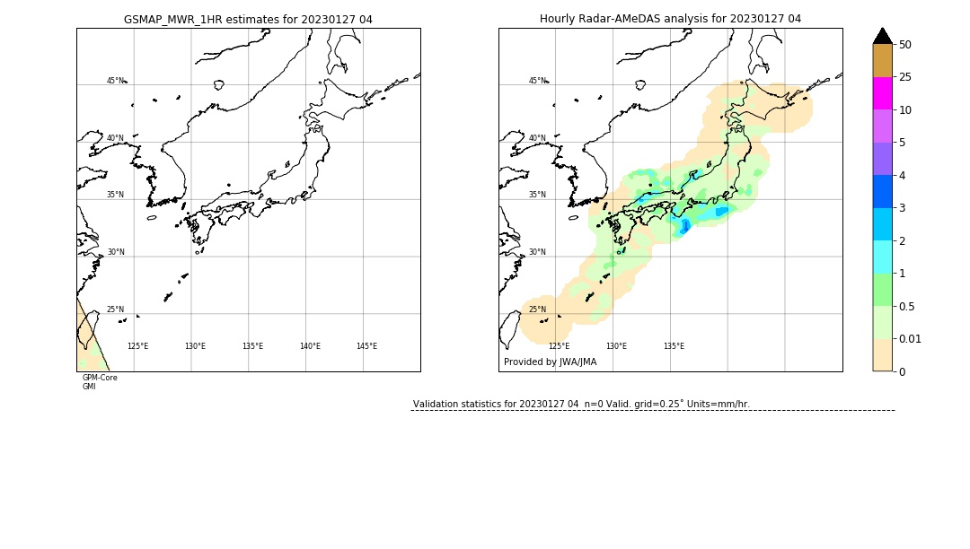 GSMaP MWR validation image. 2023/01/27 04