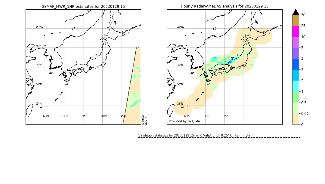 GSMaP MWR validation image. 2023/01/29 15