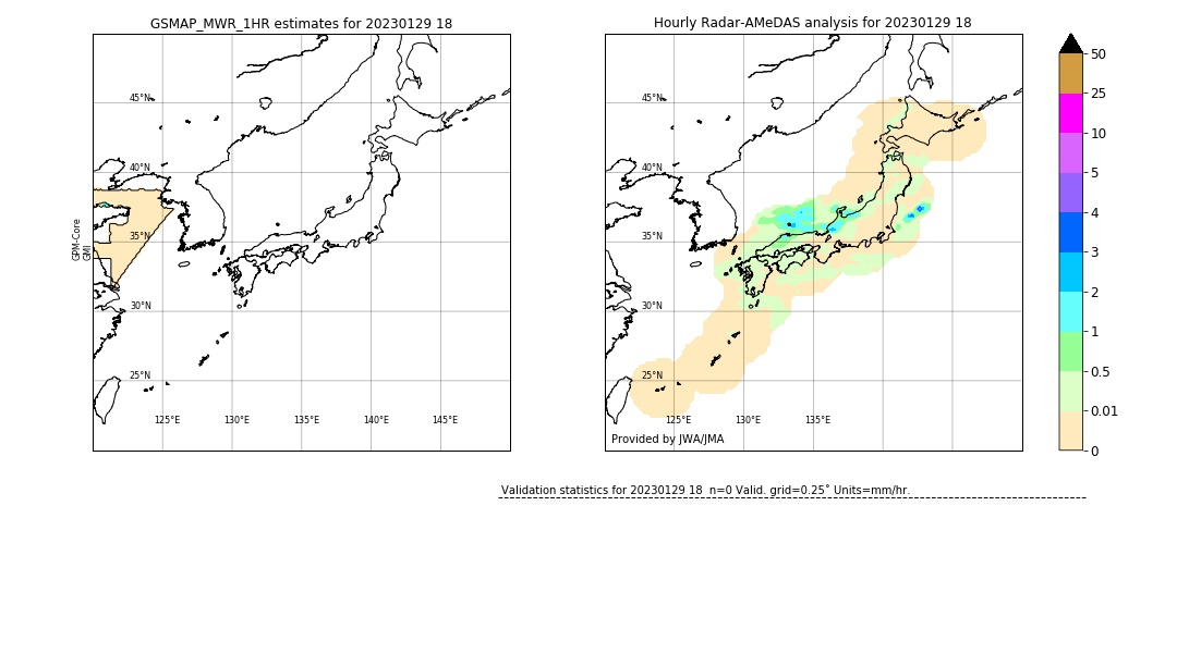 GSMaP MWR validation image. 2023/01/29 18