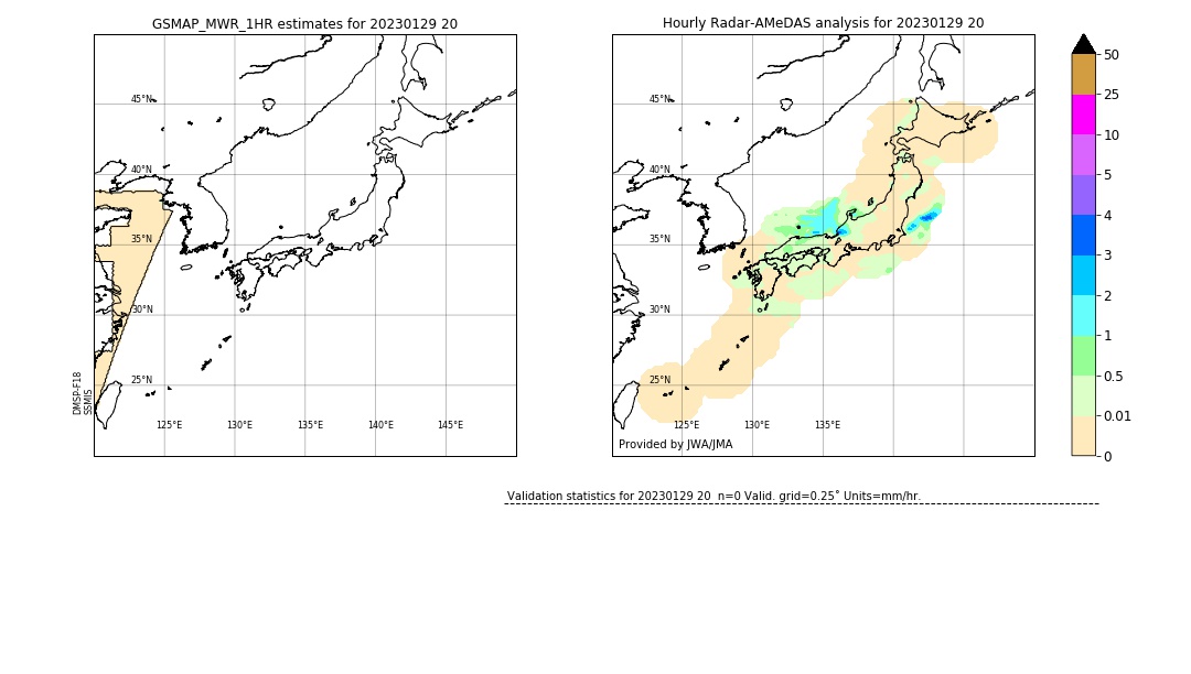 GSMaP MWR validation image. 2023/01/29 20