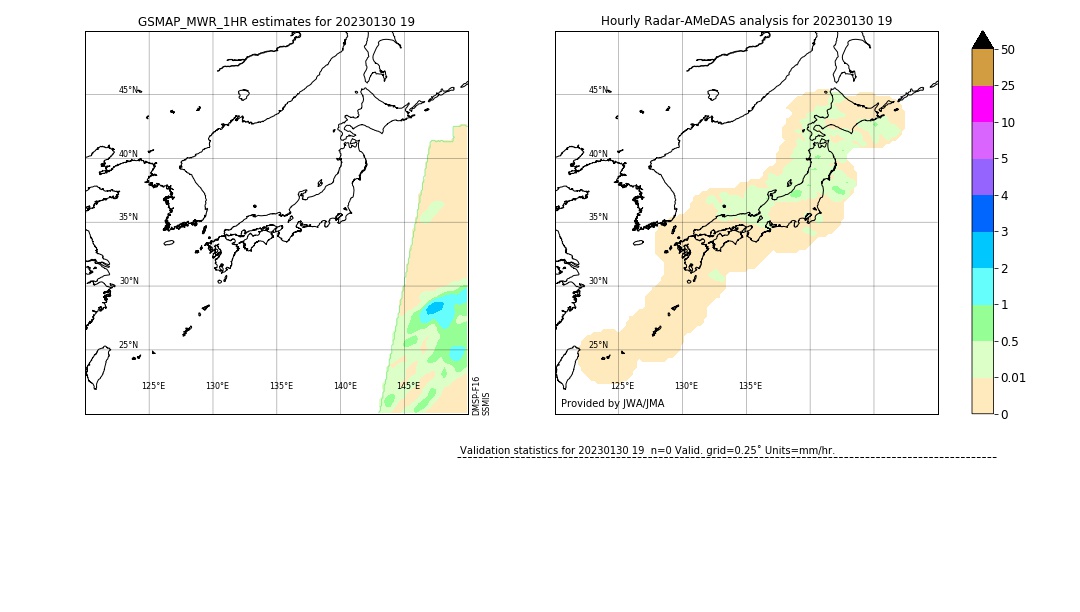 GSMaP MWR validation image. 2023/01/30 19